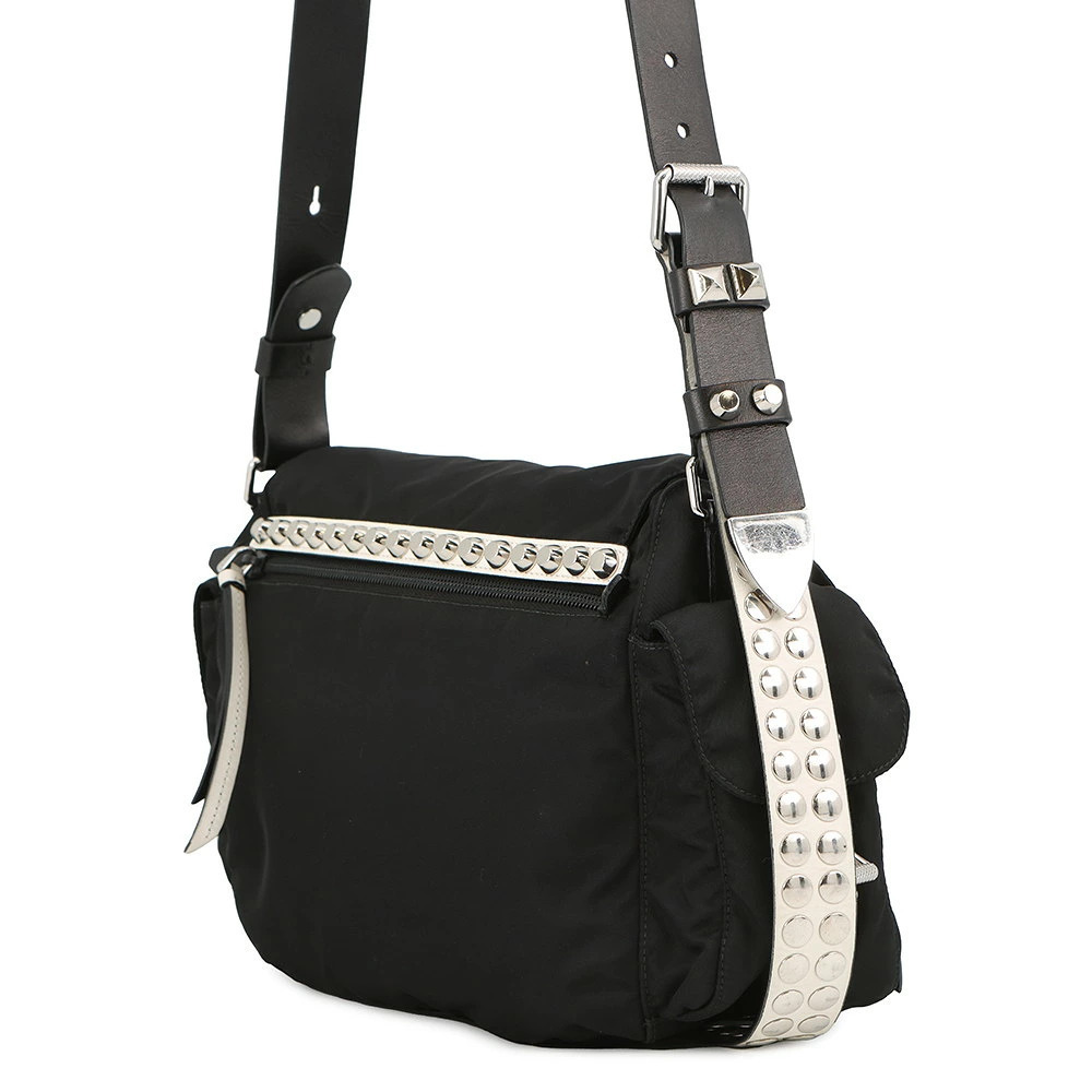 Prada Crossbody Black Shoulder Studded Leather Bag